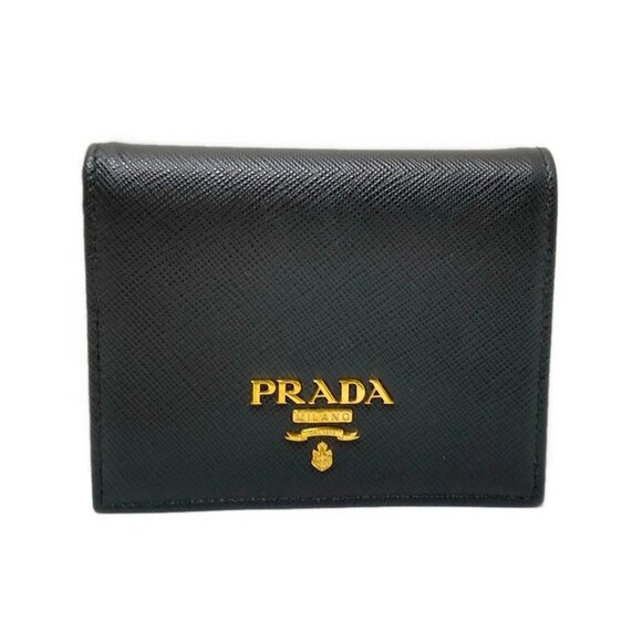 PRADA - Black Leather Bifold Wallet 321-081225 - Picture 1 of 6